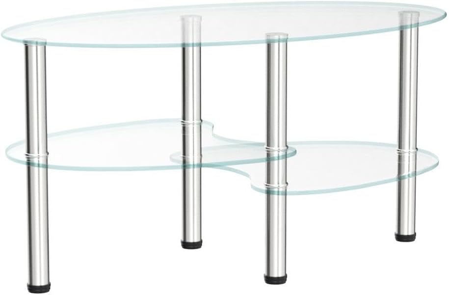 Oval Glass Coffee Table