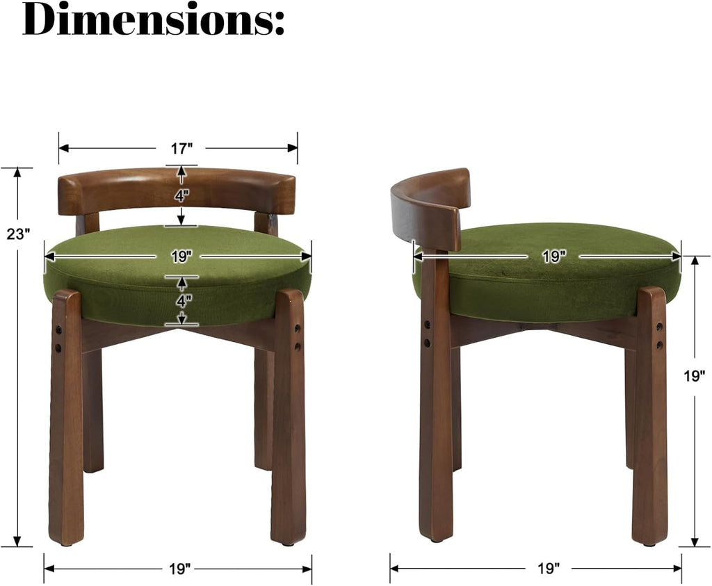 Green Velvet Vanity Stool