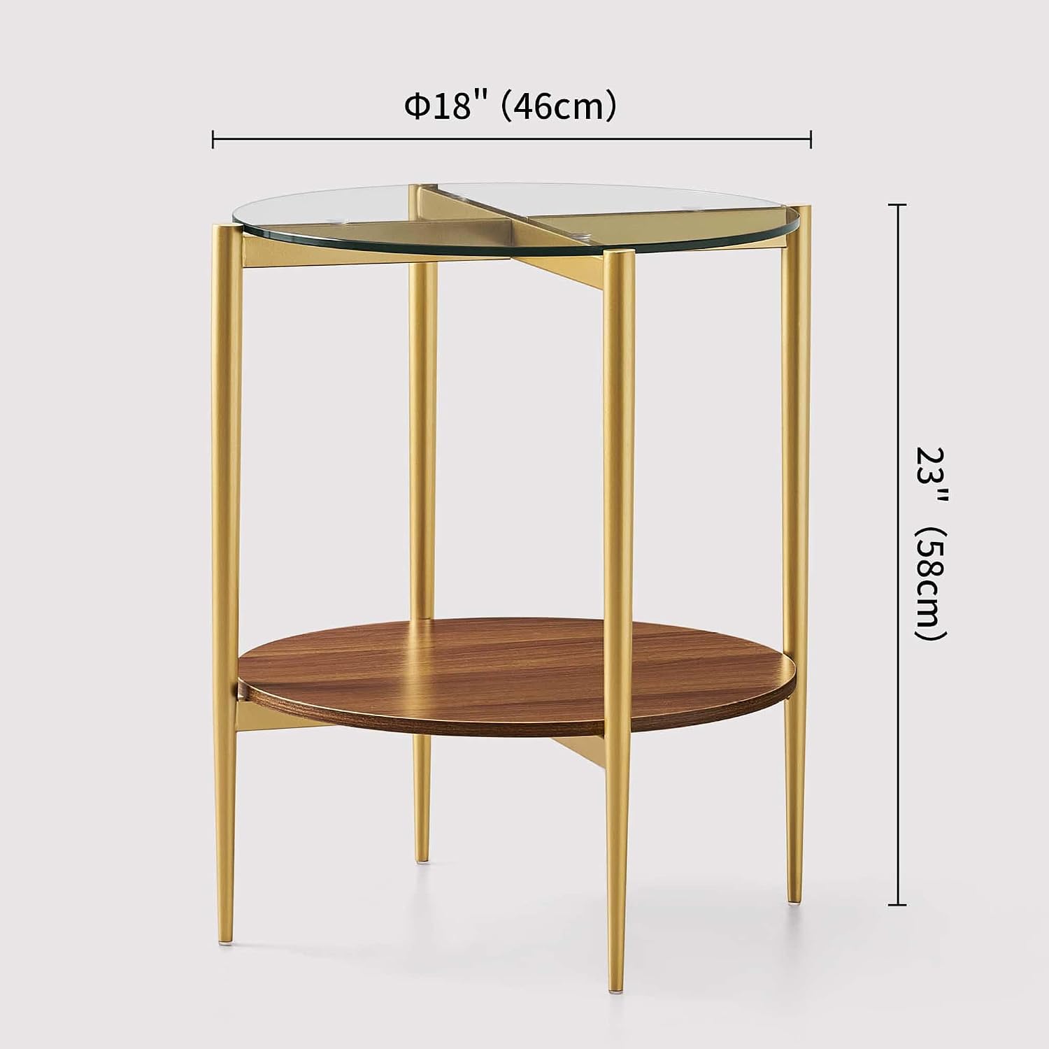 Round Glass End Table