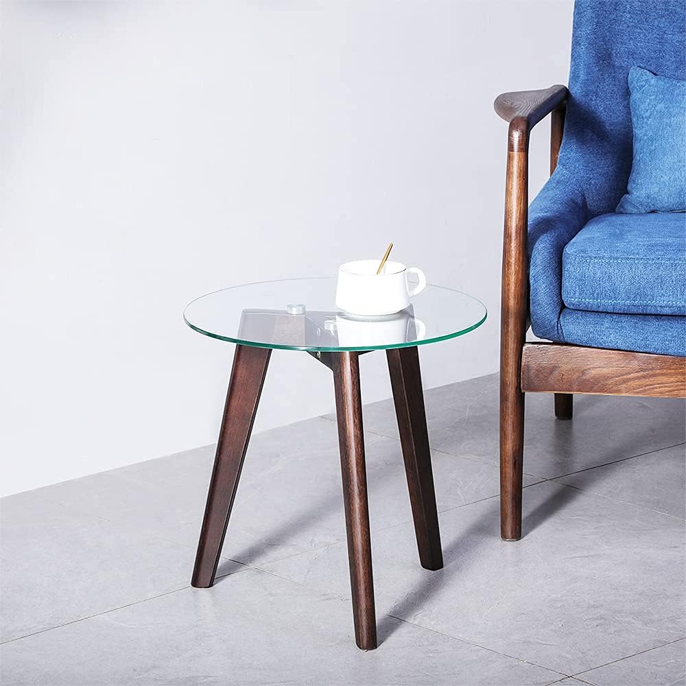 Glass Round End Table