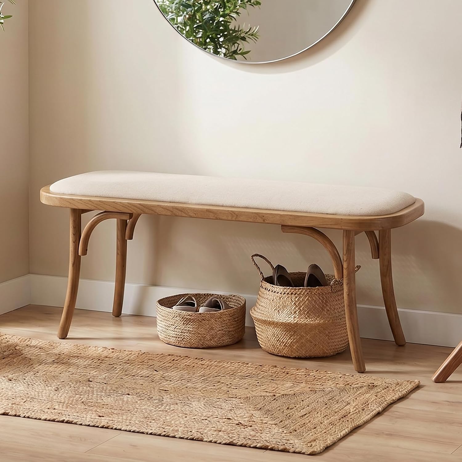 Farmhouse Wood Bench Small Entry Way Bench Seat