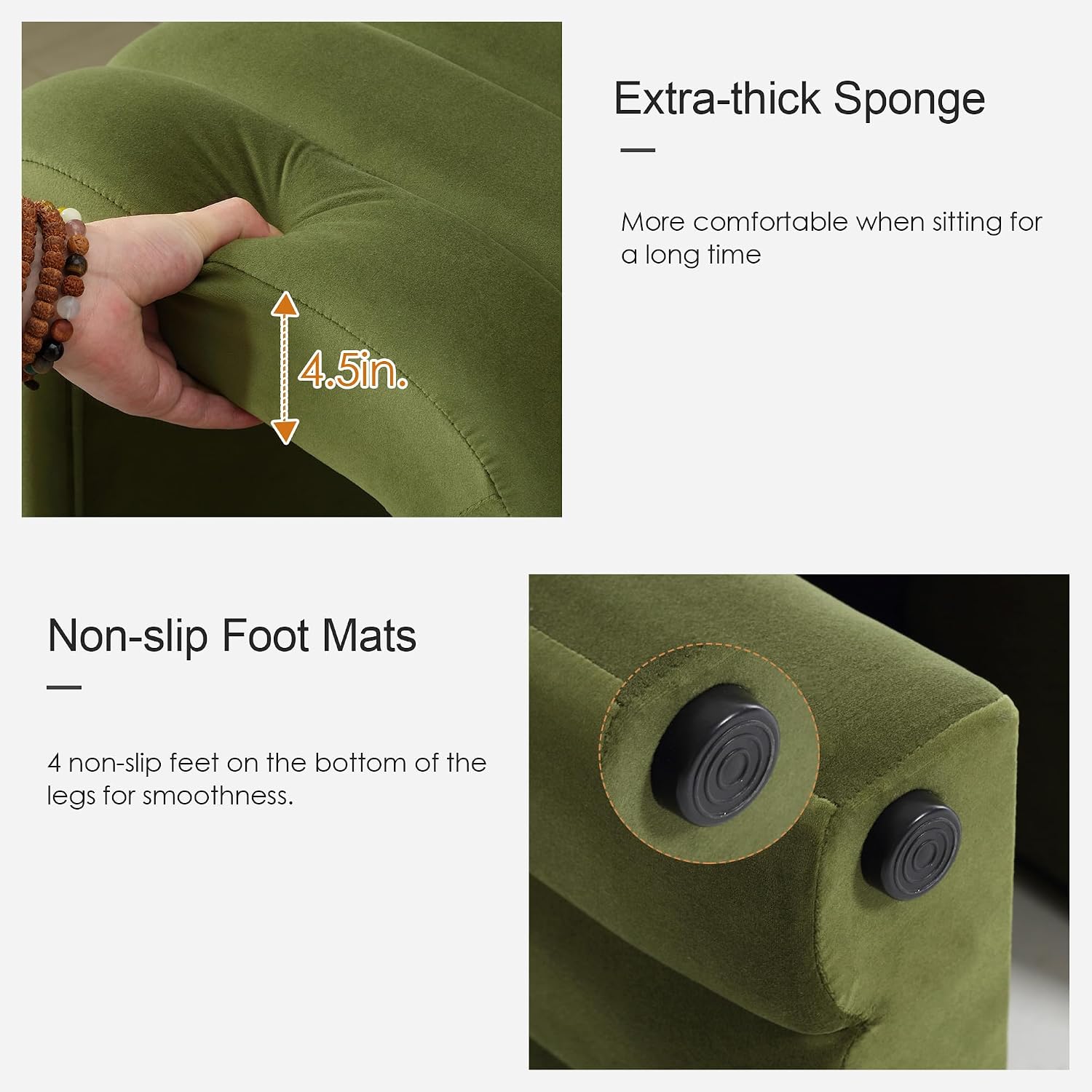 Green Velvet Vanity Stool