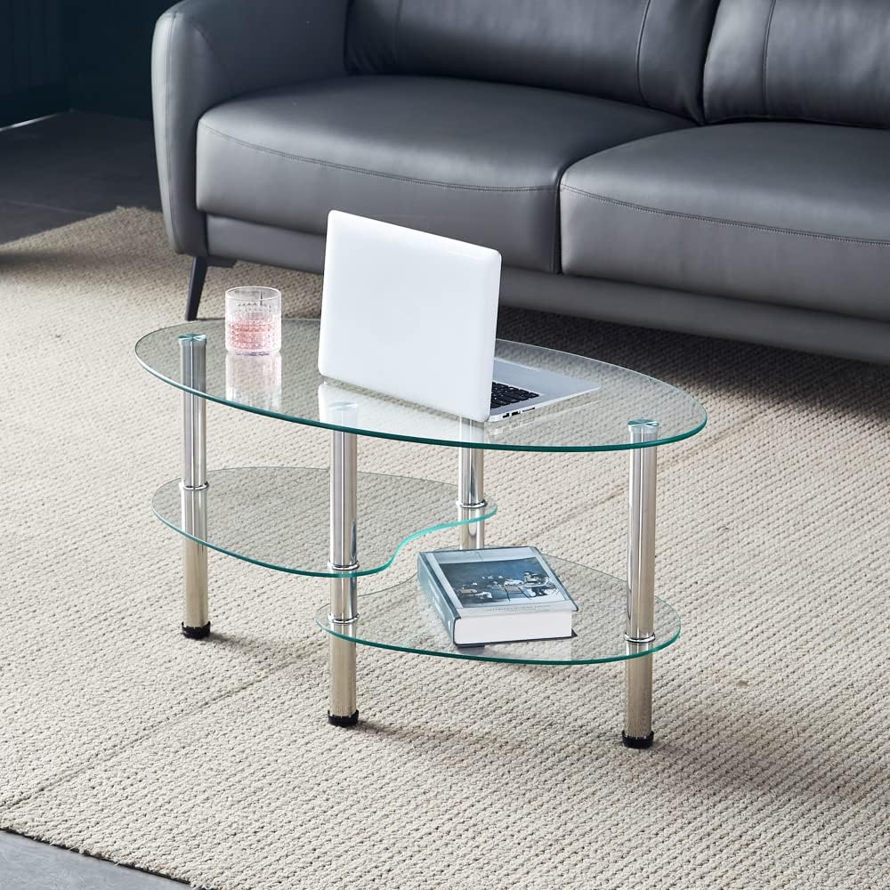 Oval Glass Coffee Table