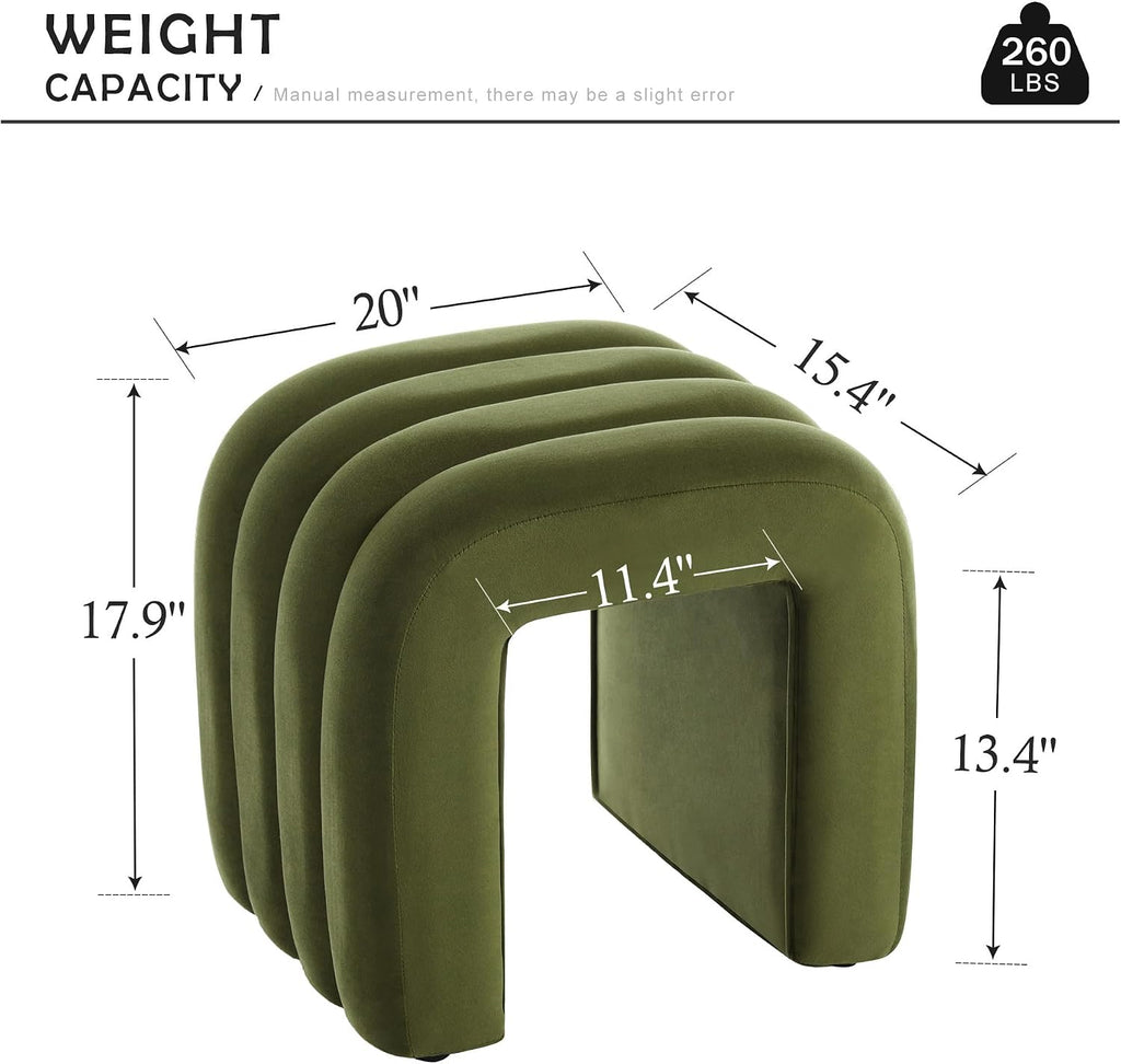 Green Velvet Vanity Stool