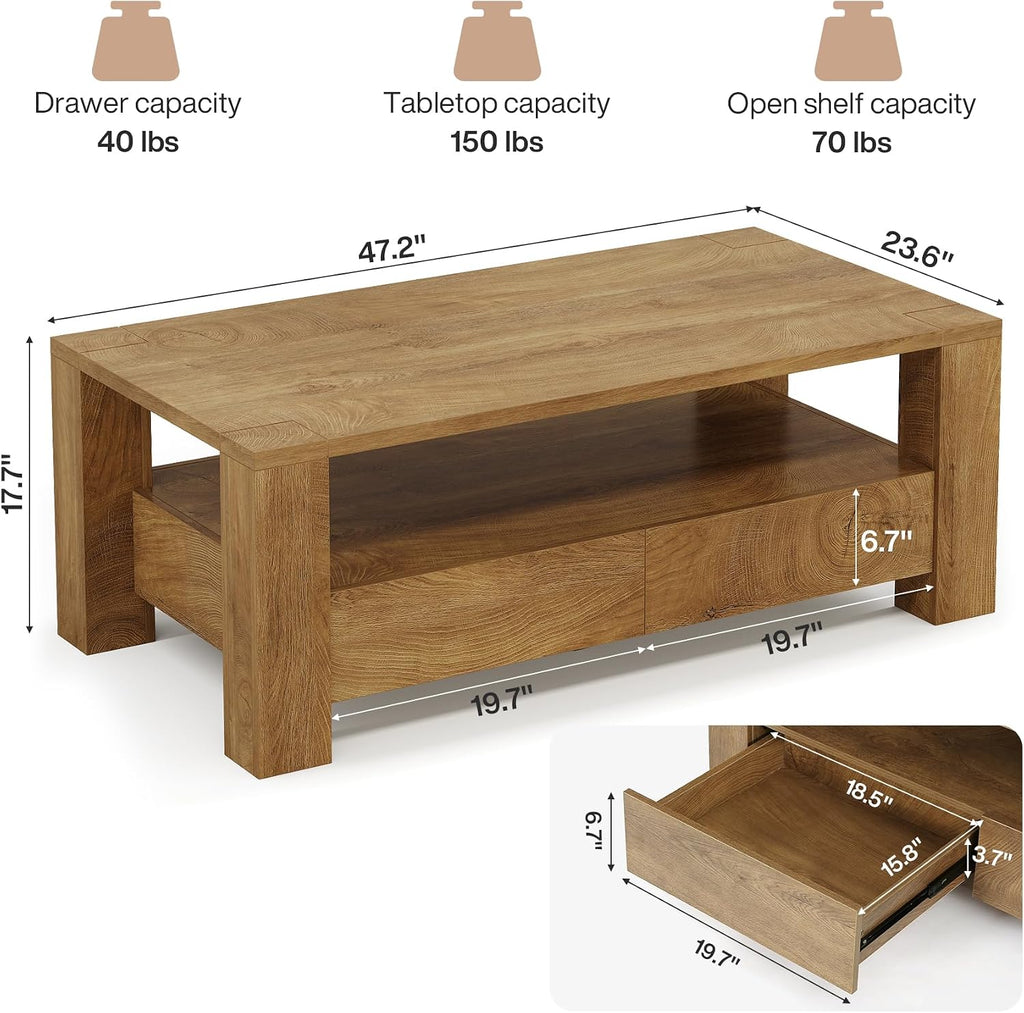Farmhouse Coffee Table with Storage