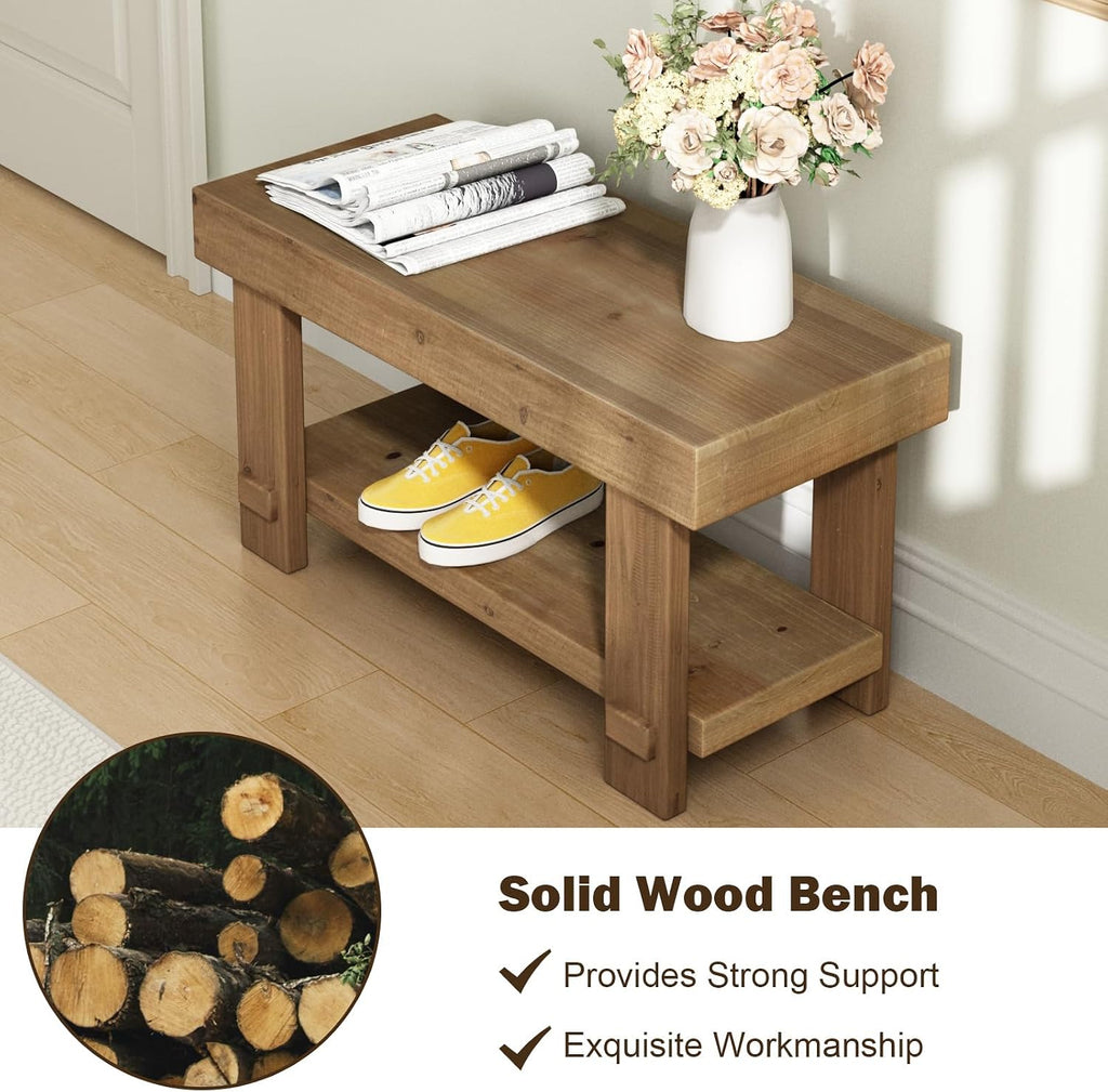31.5" Solid Wood Bench