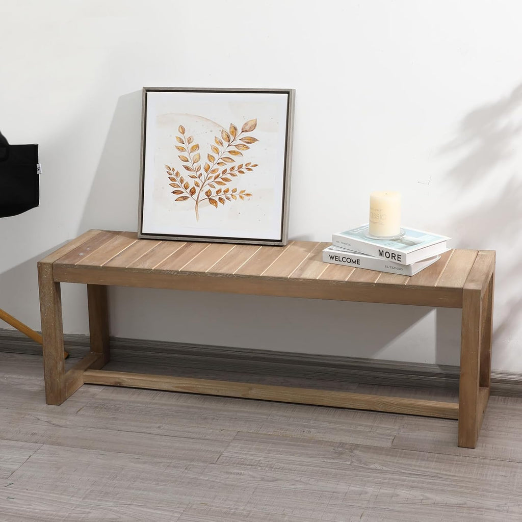 Farmhouse Solid Wood Entryway Bench