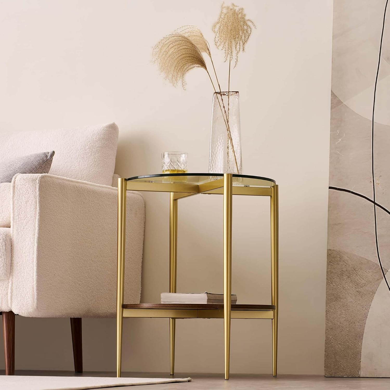 Round Glass End Table