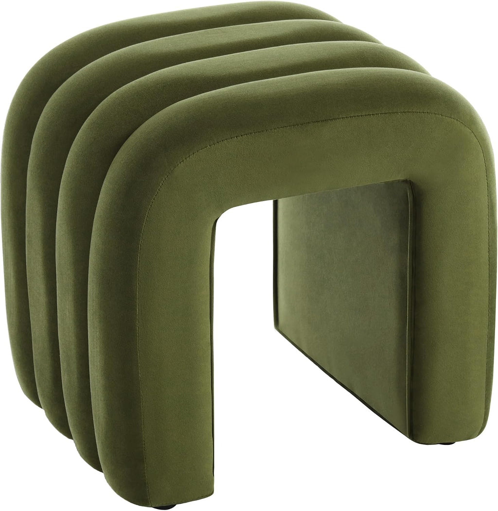 Green Velvet Vanity Stool