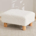 White Sherpa Rectangle Foot Stool Ottoman