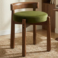 Green Velvet Vanity Stool