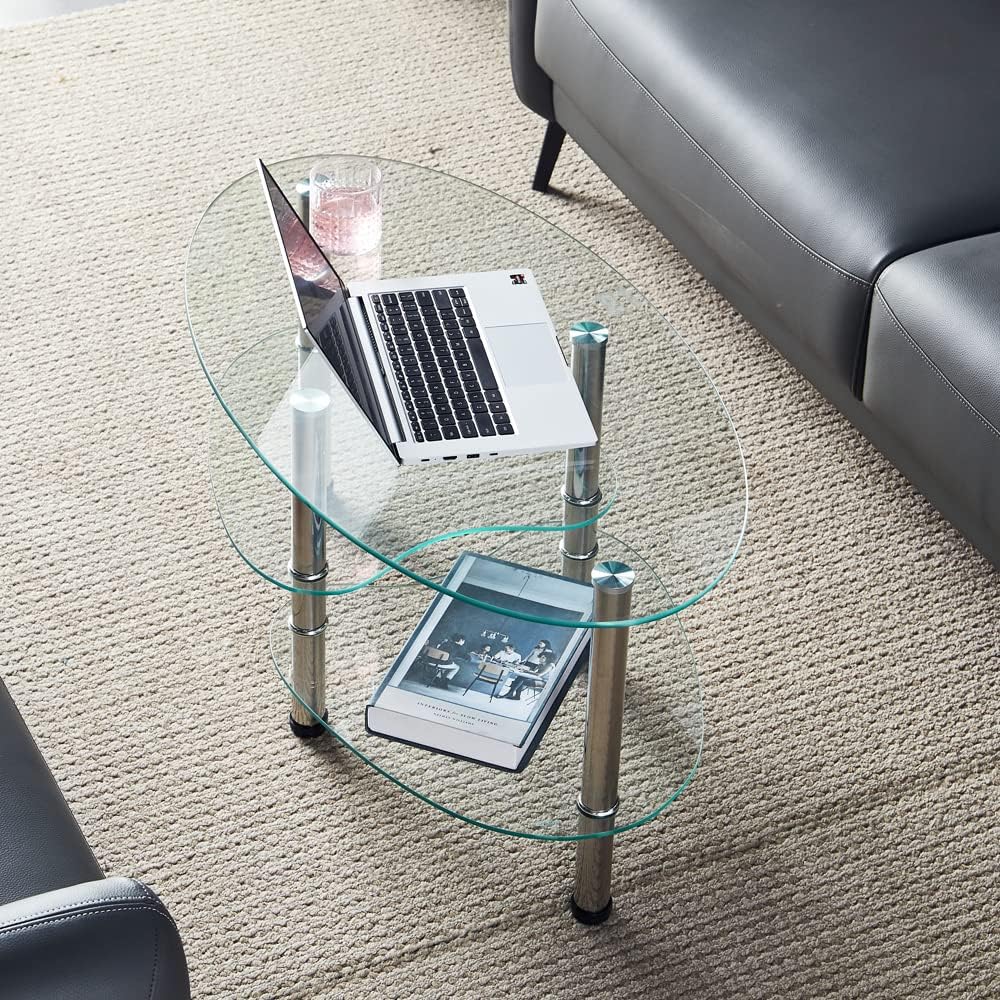 Oval Glass Coffee Table