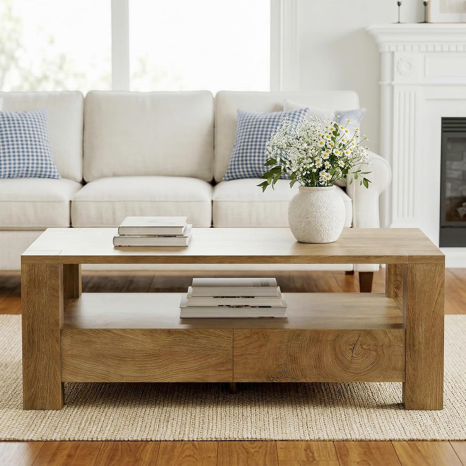 Farmhouse Coffee Table with Storage
