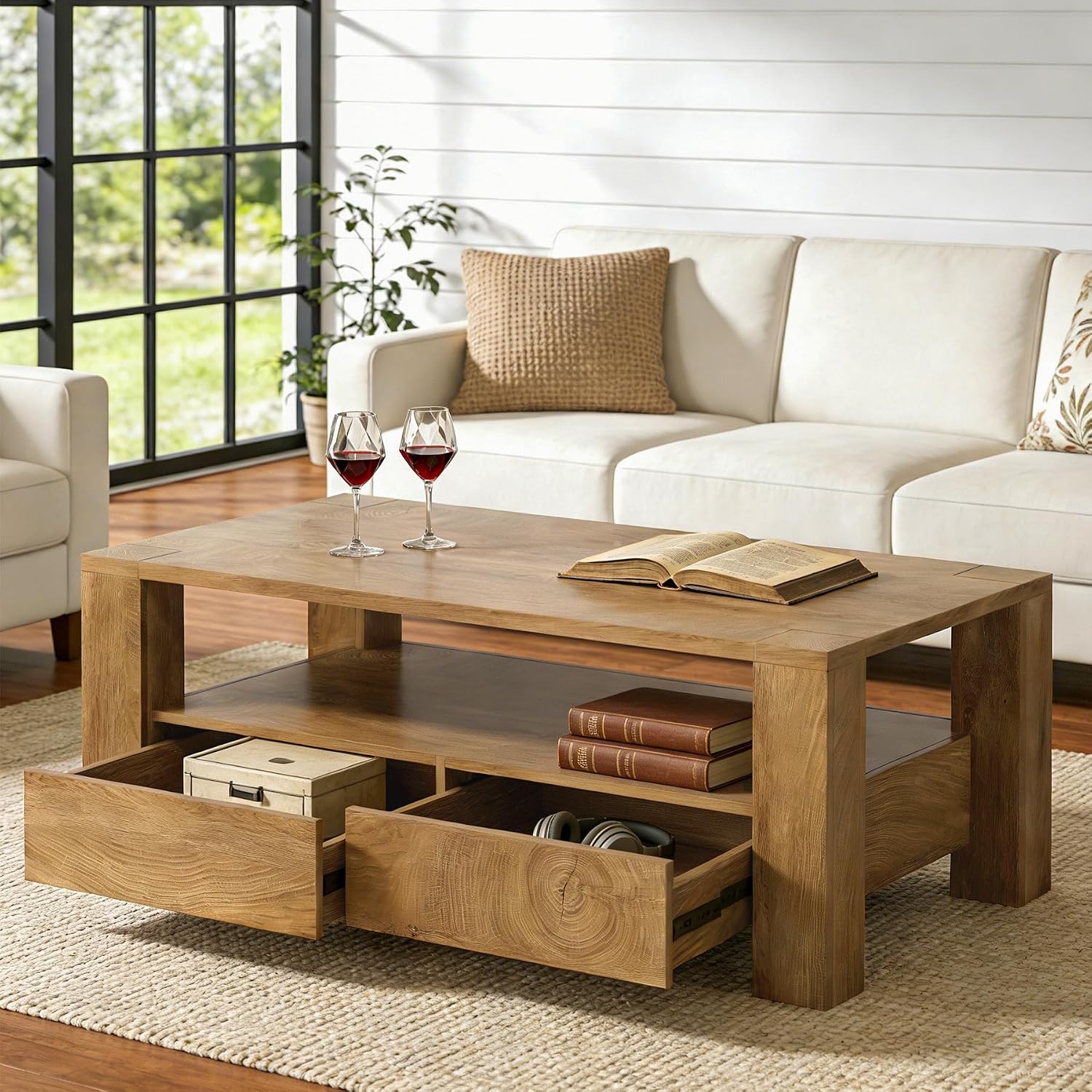 Farmhouse Coffee Table with Storage