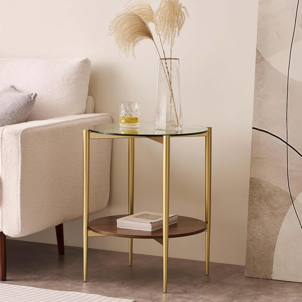 Round Glass End Table