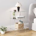 Glass 3-Tier End Table