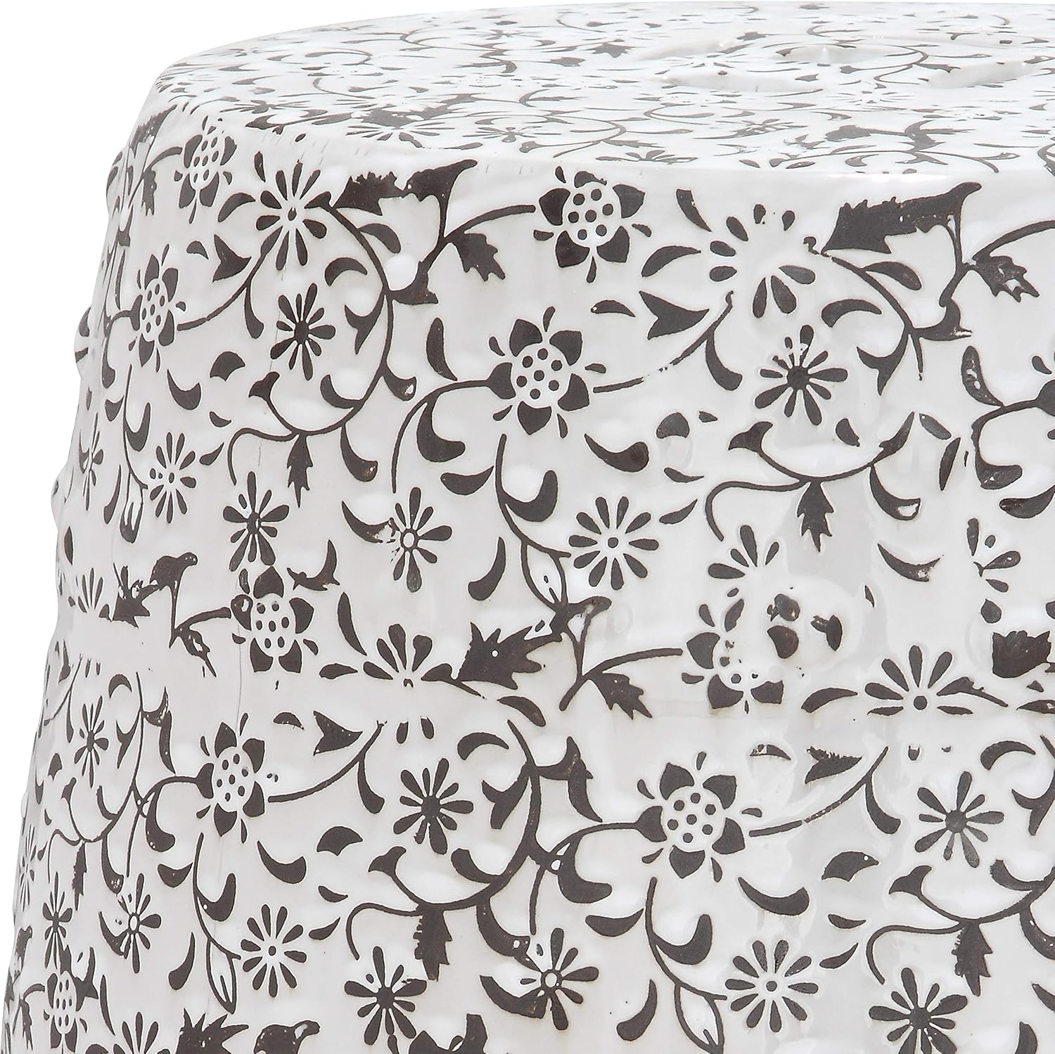 Flower Vine Ceramic Garden Stool