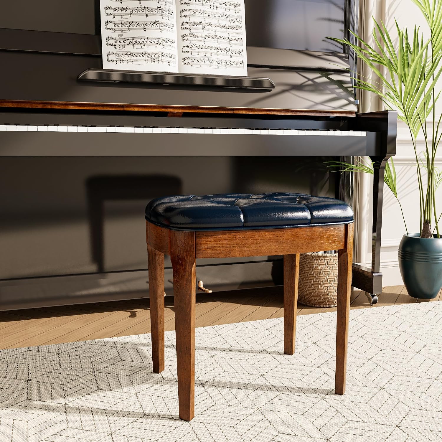 Modern Upholstered Vanity Bench Stool