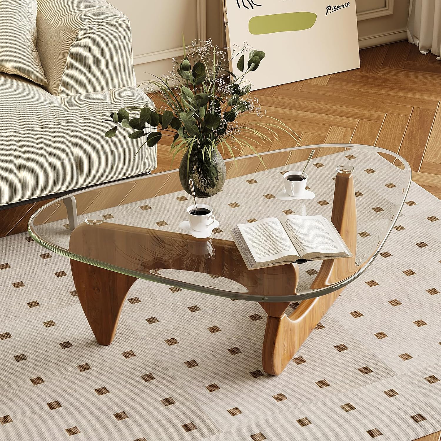 Mid Century Modern Glass Coffee Table