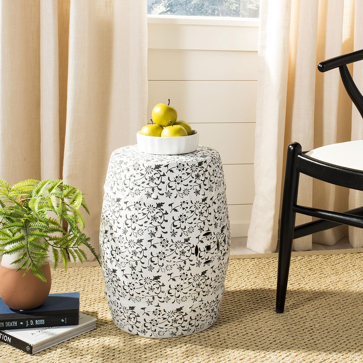 Flower Vine Ceramic Garden Stool