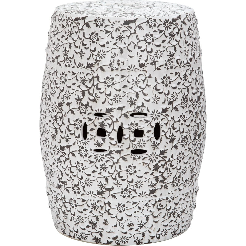 Flower Vine Ceramic Garden Stool