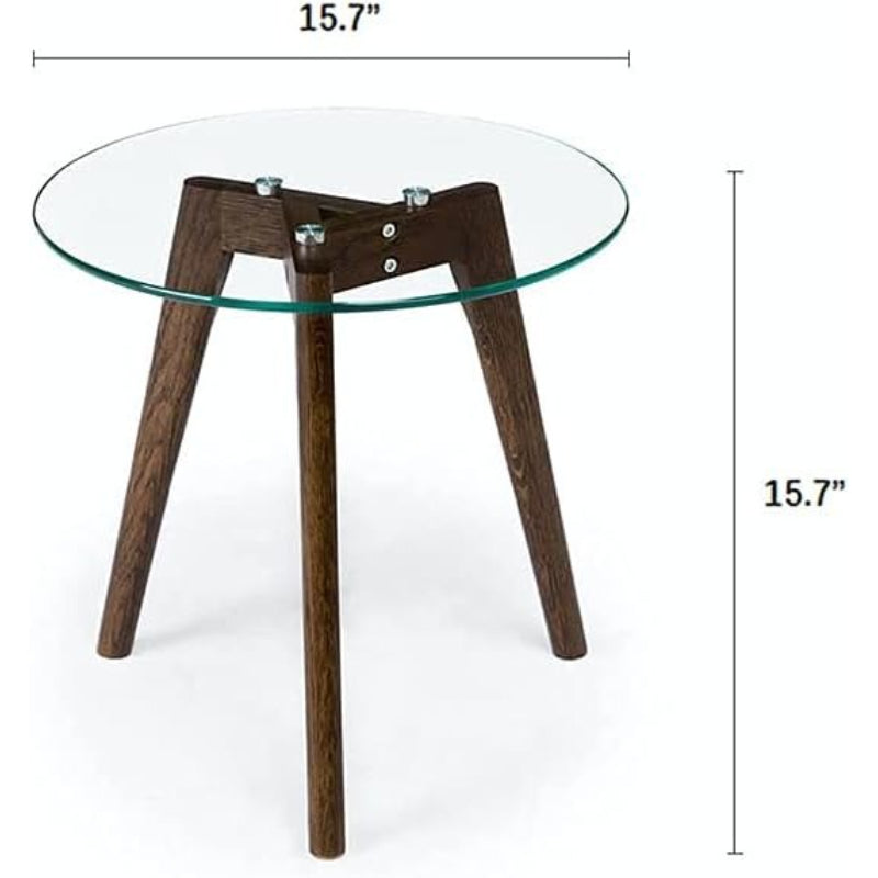 Glass Round End Table